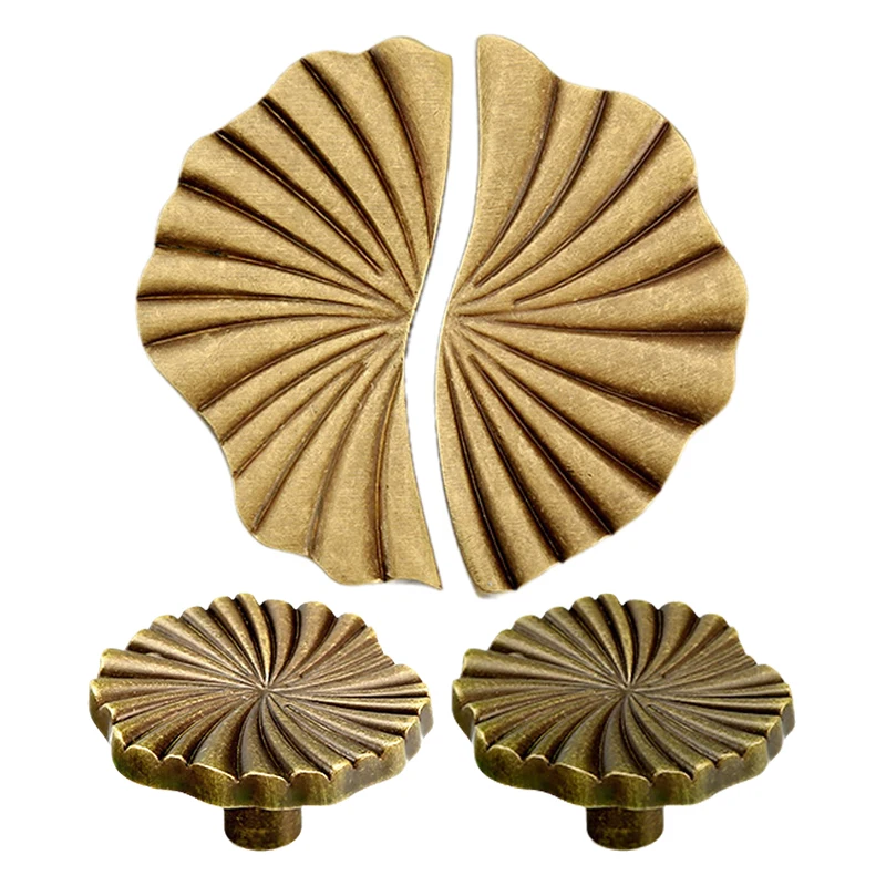 ทองเหลืองโบราณตู้และลิ้นชักดึง Vintage ถ้วยและแบนสําหรับตู้ครัวห้องน้ํา Dressers ตู้ตกแต่งฮาร์ดแวร์ 1