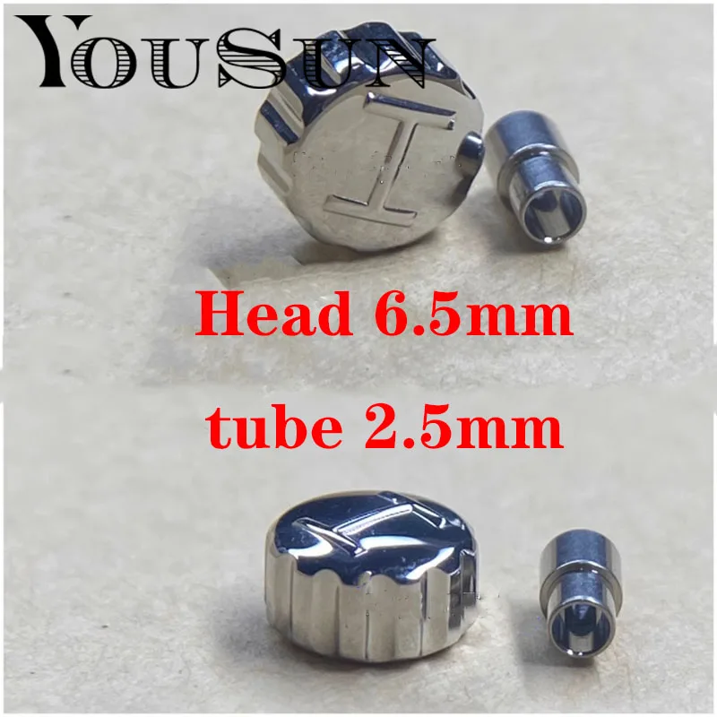 Per Hamilton Watch Head Handle Crown 6.5Mm Maniglia Tubo Raccordi Da 2.5Mm