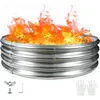 Camp Fire Ring Pit, Large Round Galvanized Steel Fire Pit, Heavy Duty Steel Fire Pit for Backyard, Camping, Bonfire (4x4x1FT) 1