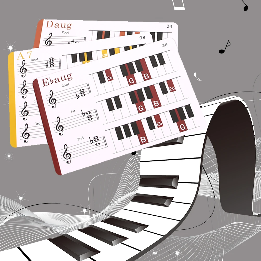 Piano Chord Flash Cards 120 Chords with Piano Chords Chart for Music Learners