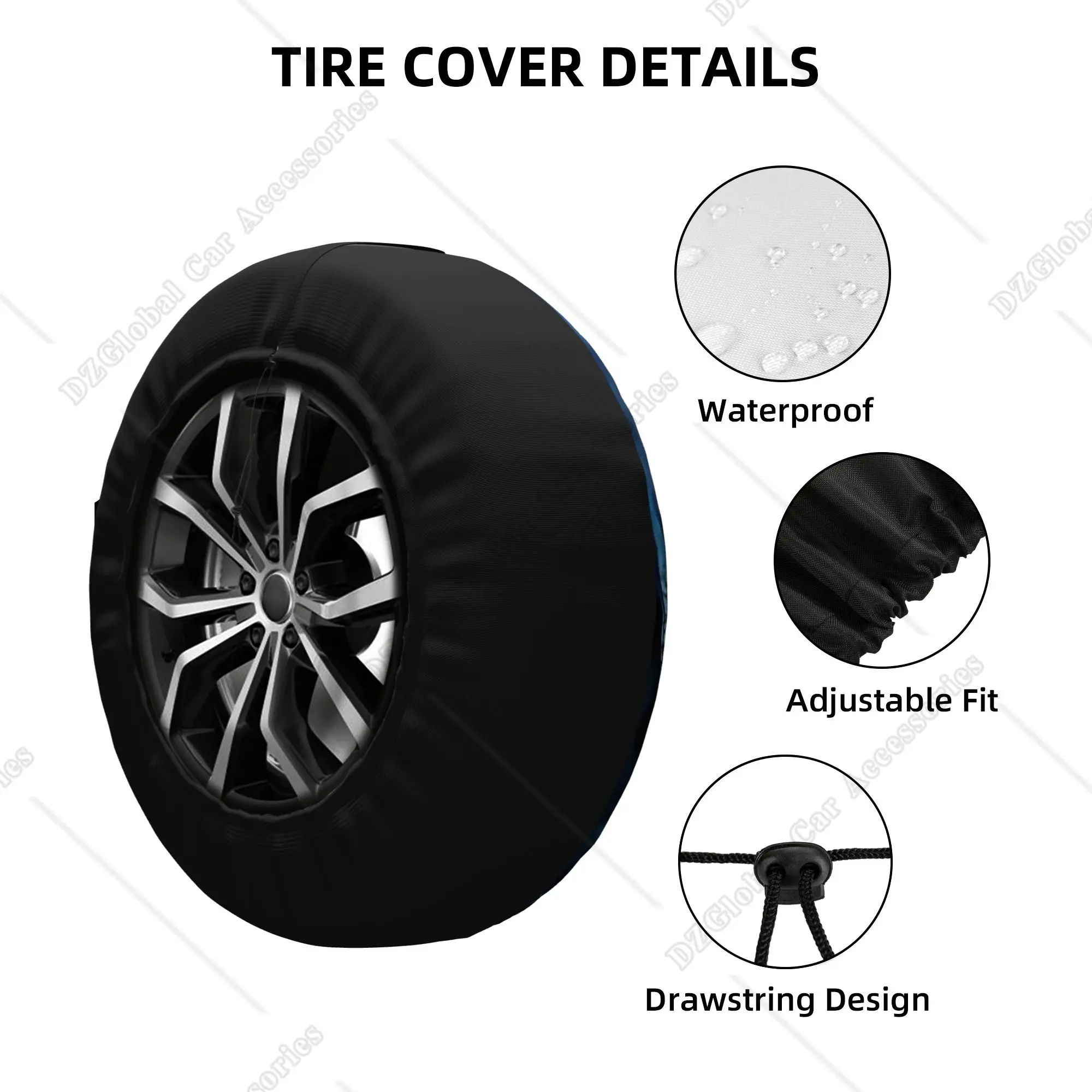 Reservewielhoes, Waterdichte Reservewielbeschermer voor auto's (Diameter van 81 cm/31,9 inch