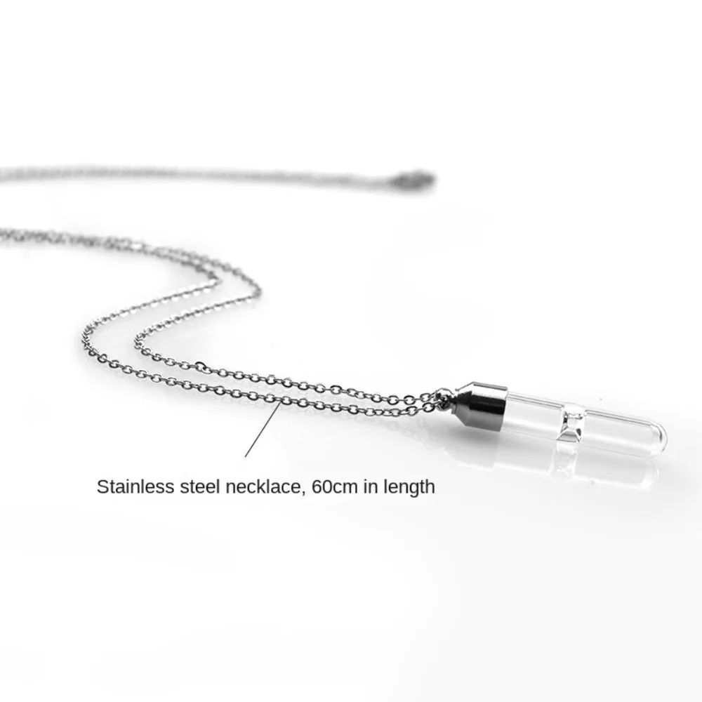 Glass Bottle Necklace with Chain for Women Transparent Keepsake Pendant