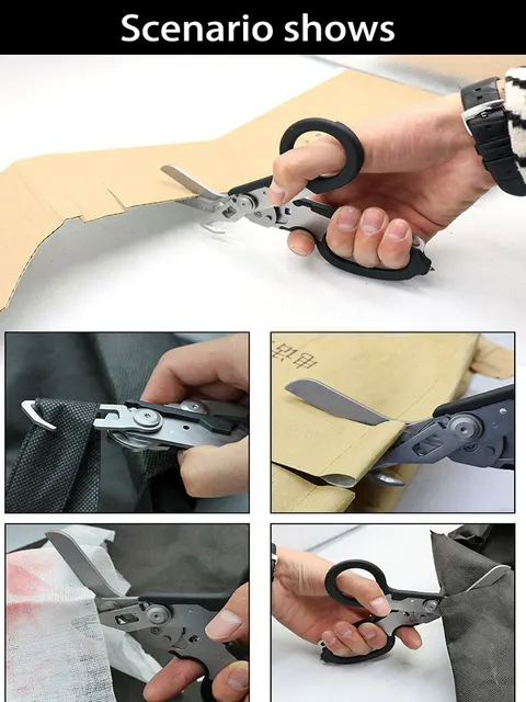 Wholesale Raptor Tactical Folding Scissors Multifunctional First Aid And  Outdoor Survival Tool From Bunnings, $7.97