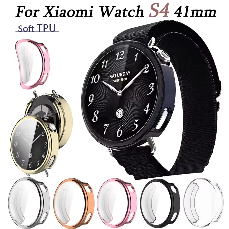 Xiaomi Watch S4 41mm Full Coverage Soft TPU Protective Shell & Screen Protector Case