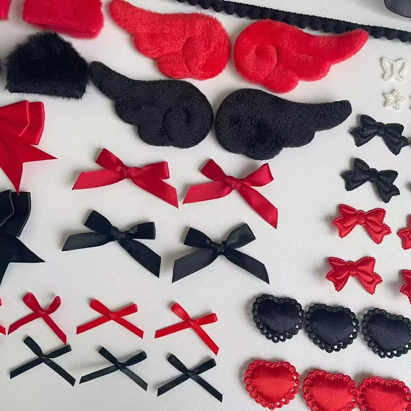 블랙 레드 레이스 이타백 DIY 재료 팩 페인백 배지 홀더 카드 슬리브 고딕 장식 액세서리 애니메이션 굿즈 디스플레이