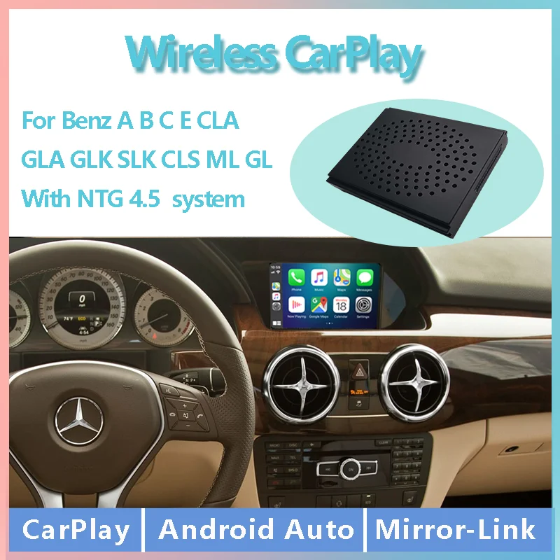 Wireless CarPlay E Android Auto Per Mercedes Benz NTG 4.5/4.7 (Classe A/B/C/E, CLA, GLA, GLK, ML, SL) - Adattatore Plug-and-play Con Mirroring, Controllo OEM E Supporto Telecamera