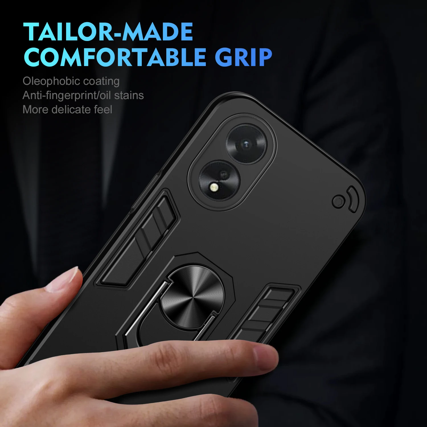 Luxurious Magnetic Phone Holder Case with Protective Bumper Back Cover