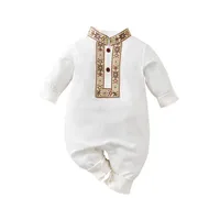 Vêtements imprimés d'automne 100% coton, manches longues, combinaison pour tout-petits, nouveau Style décontracté, garçon et fille, tenue pour bébé, vêtements doux 5