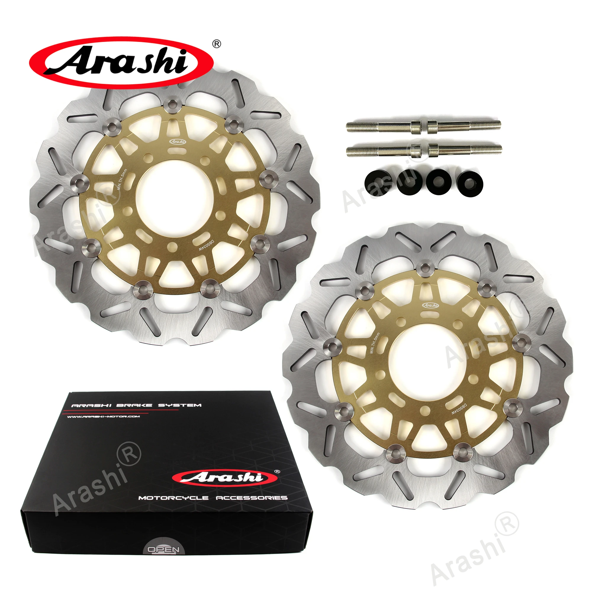 Arashi 300mm ZX6R 636 2003-2004 CNC Full Floating Front Rear Brake