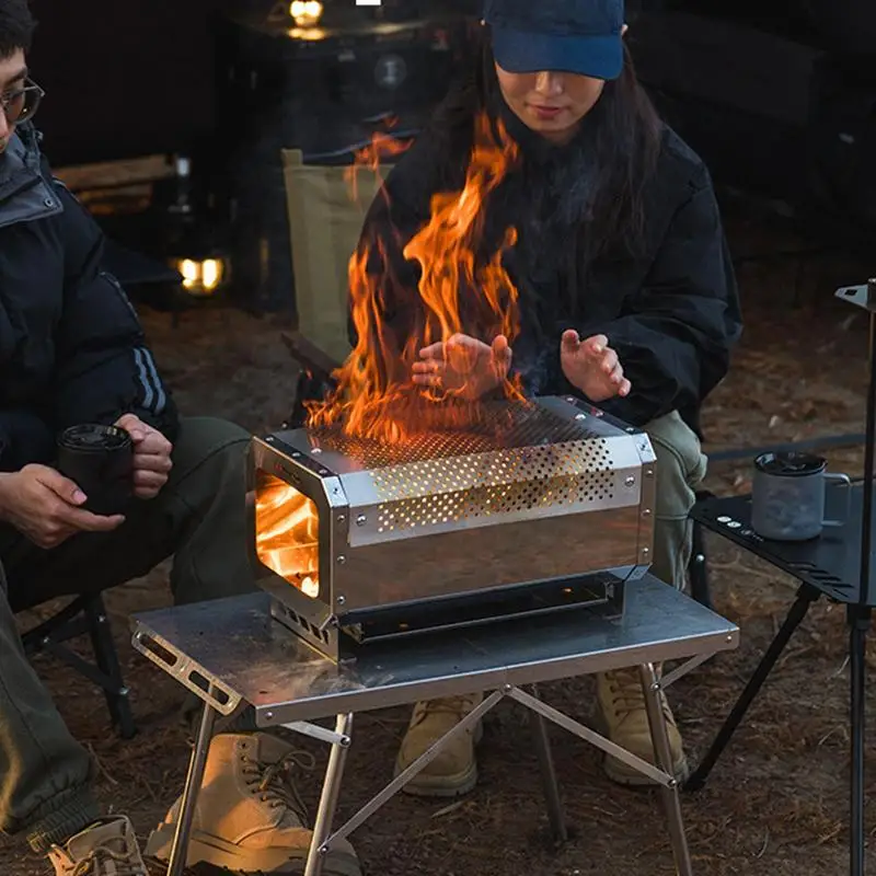 

camping Wood Stove Bonfire Furnace honeycomb desktop Burning stove Portable BBQ Grill furnace atmosphere campfire stove