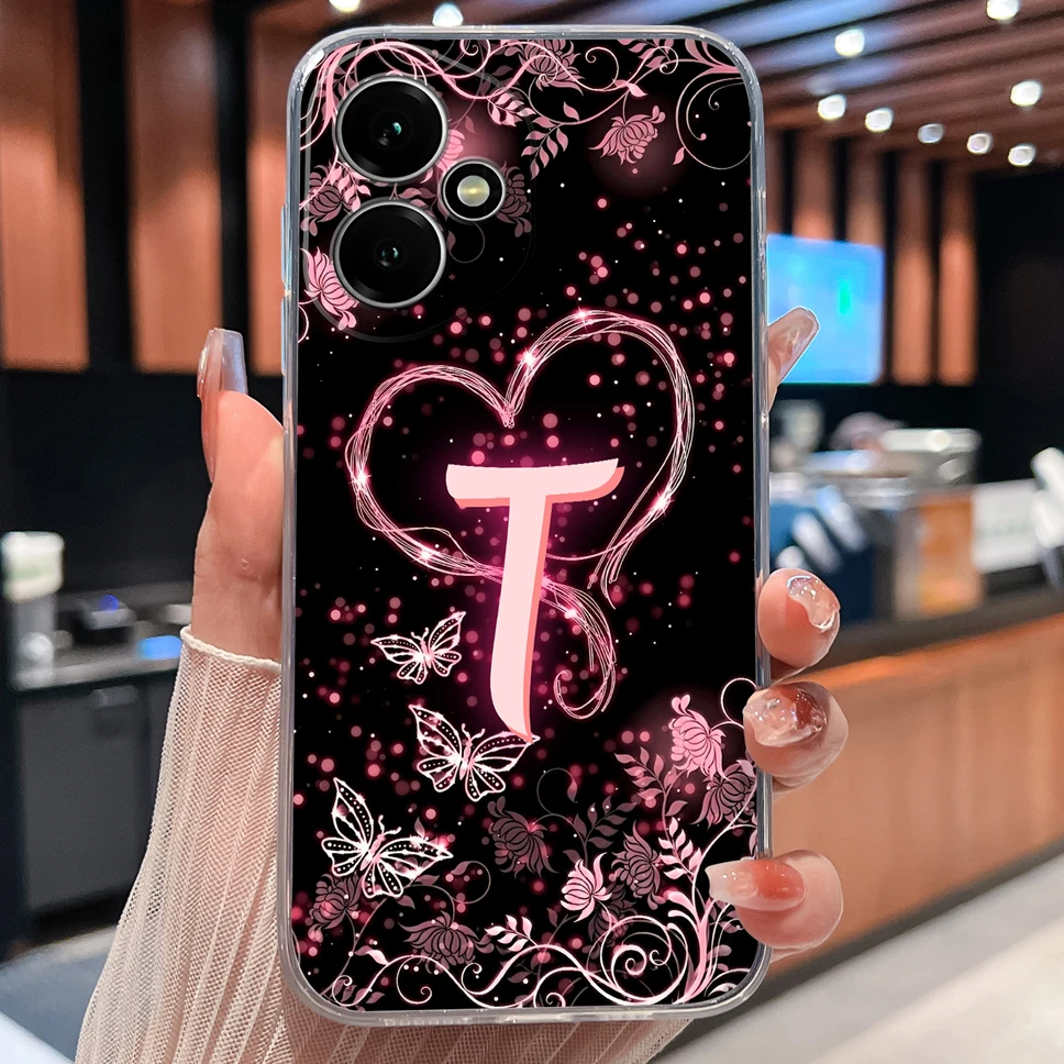 Luxury Letters Pattern Soft TPU Clear Silicone Anti-Drop Phone Case
