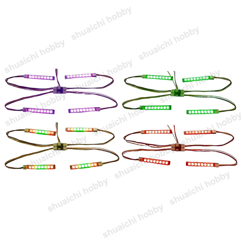 Kit Lumière LED WS2812B 5050/2020 pour Drone FPV, composants détaillés sur fond noir