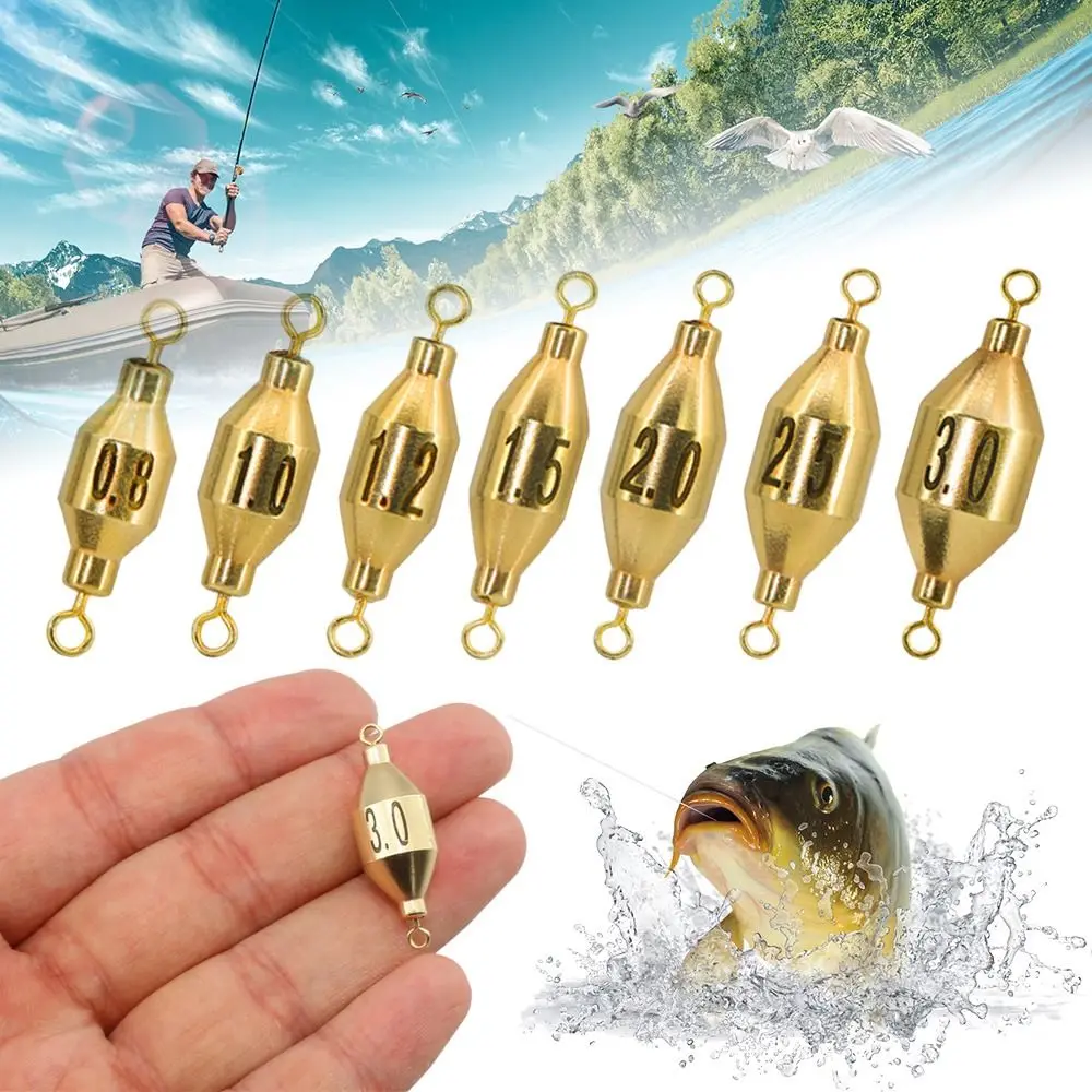 

5Pcs High Quality Sharped Additional Weight Weights Copper Fishing Lead fall Sinker Brass Hook Connector