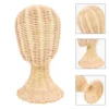 Rattan Hat Display Stand Mannequin Model Head Container Beige Cap Holder Stands Carrier for Travel Baby 2
