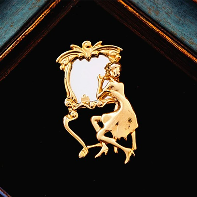 Women Lady Elegant Dressing Table Mirror Brooches Pins  display picture 1