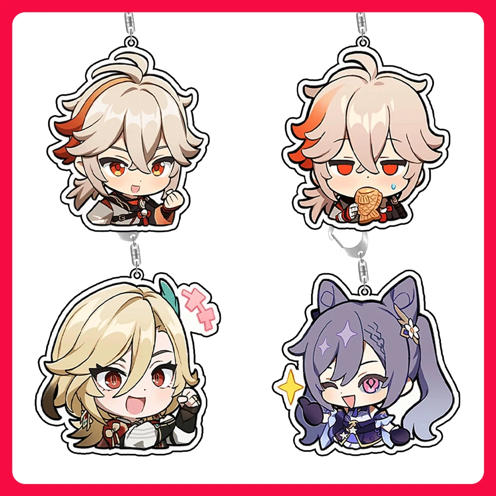 

Genshin Impact Figure Keychain Game Bag Pendant Kaveh Car Decoration Kazuha Klee Couple Accessories Birthday Kids Fans Girl Gift