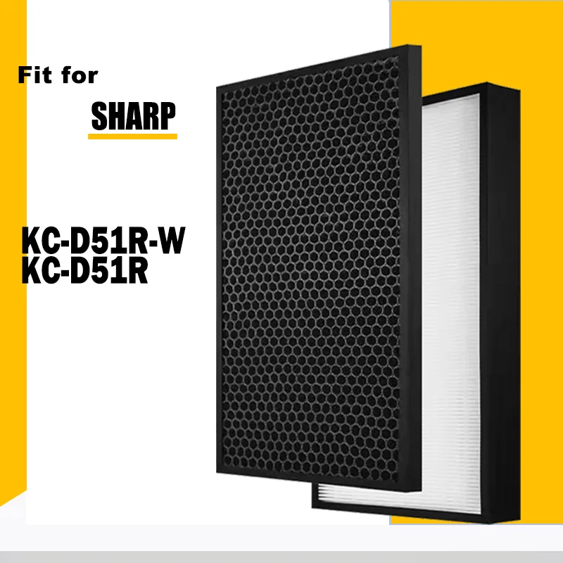 

For Sharp KC-D51R-W KC-D51R KC D51RW Air Purifier Replacement Hepa Activated Carbon Filter FZ-D40HFE FZ-D40DFE