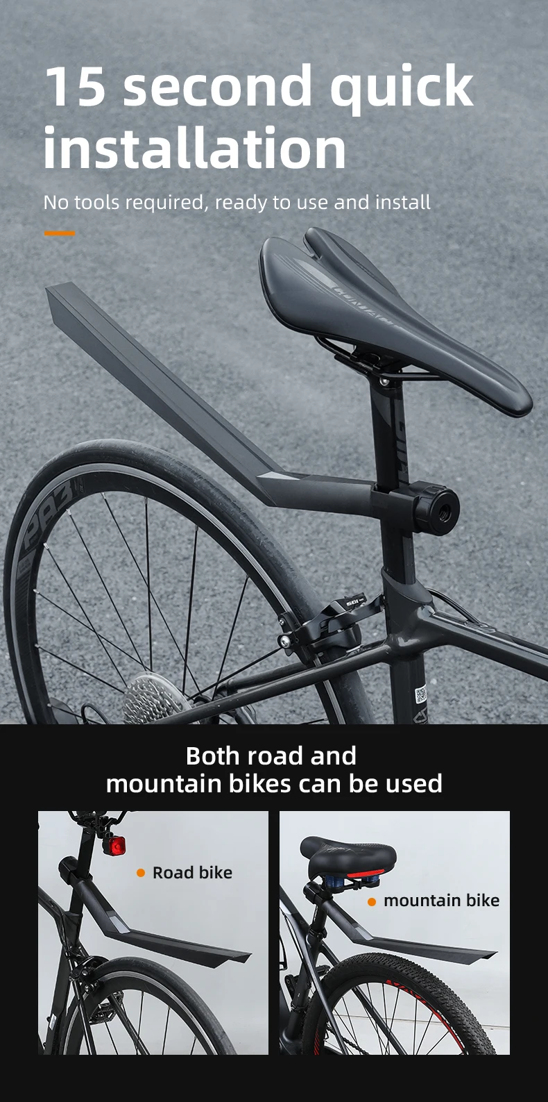 Description Picture 5 of itemBicycle Fender Quick Release Road Bicycle Mudguard Reflective Mountain Bike Mud Guard Ultralight MTB Fender Bike Part