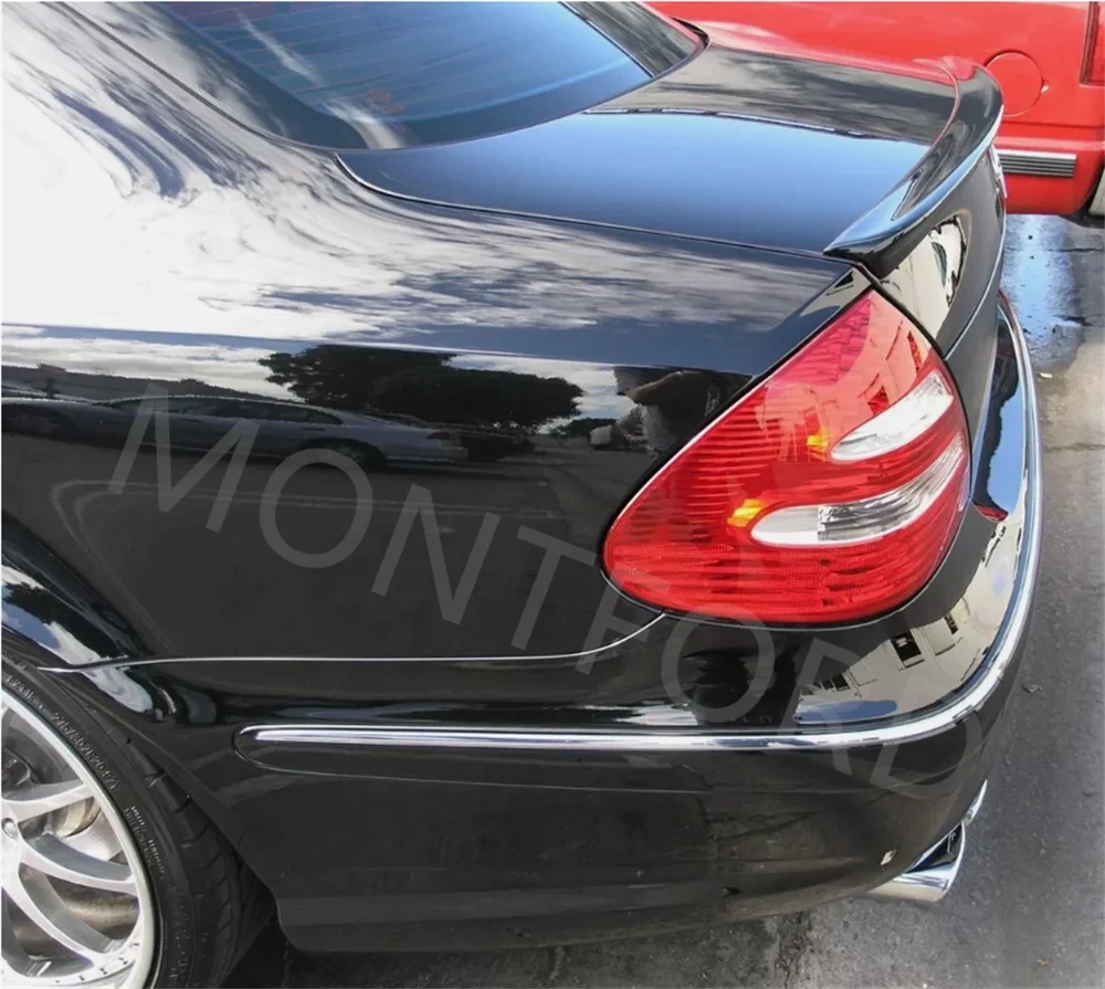 Auto Per Benz W211 E300 E320 E240 Spoiler 2005-2009 Plastica ABS Lucido Colore nero Spoiler posteriore Ala Tronco Coperchio Della Copertura Car Styling - Image 4