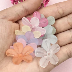 29mm 10Pcs Acrylic Matte Flower Loose Beads For Jewelry Making DIY  Phone Chain Keychain Pendant Headwear Handmade Material