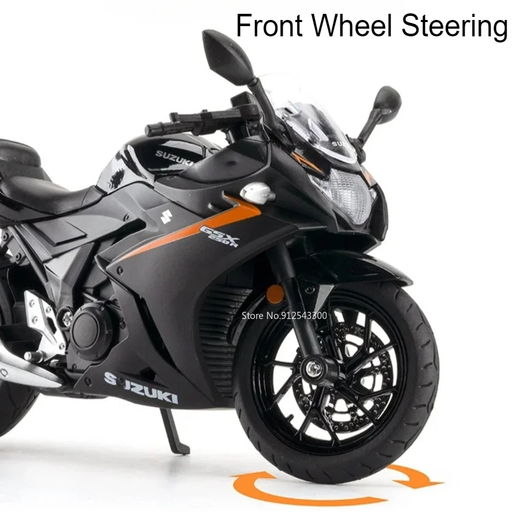 1:12 Scale Suzuki Motorcycle Model Toy with Shock Absorption - Cross-Country Motorbike Hobby Ornament