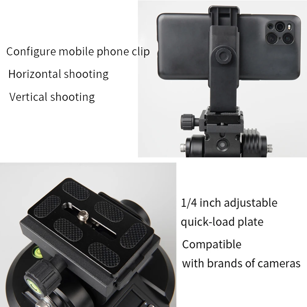 YT2000 Motorized Pan Tilt Head Electric Ball Head Object Tracking Tripod Payload 4.4ibs Remote Control Clip 1/4in for Video