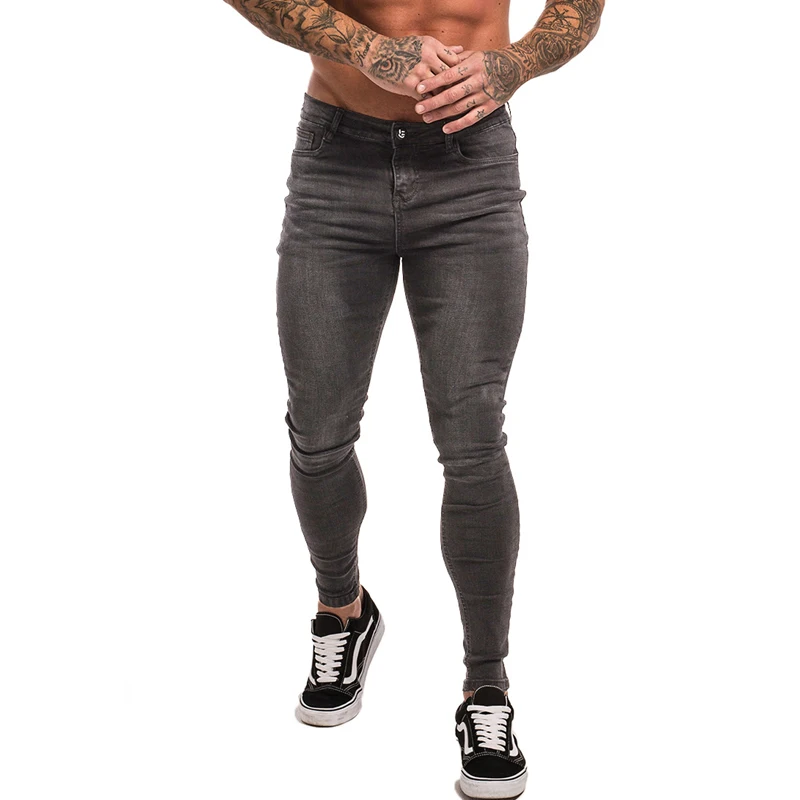 Pants Men Skinny Jeans Grey - Best 