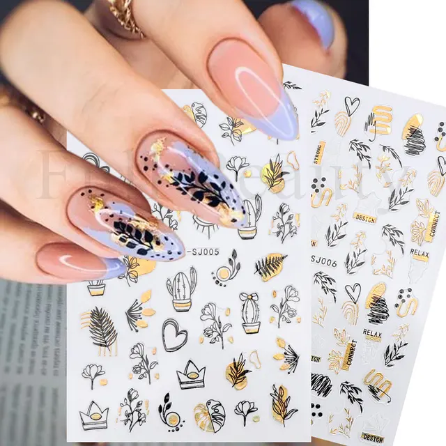 Louis 109 - Golden - Nail Art Sticker — Glitz Accessories & Such.