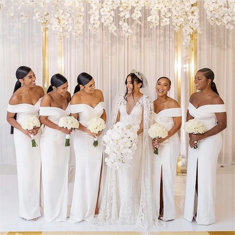 

Горячее предложение платья подружек невесты русалка шелковые атласные платья подружки невесты с разрезом сбоку со шнуровкой сзади для свадебной вечеринки