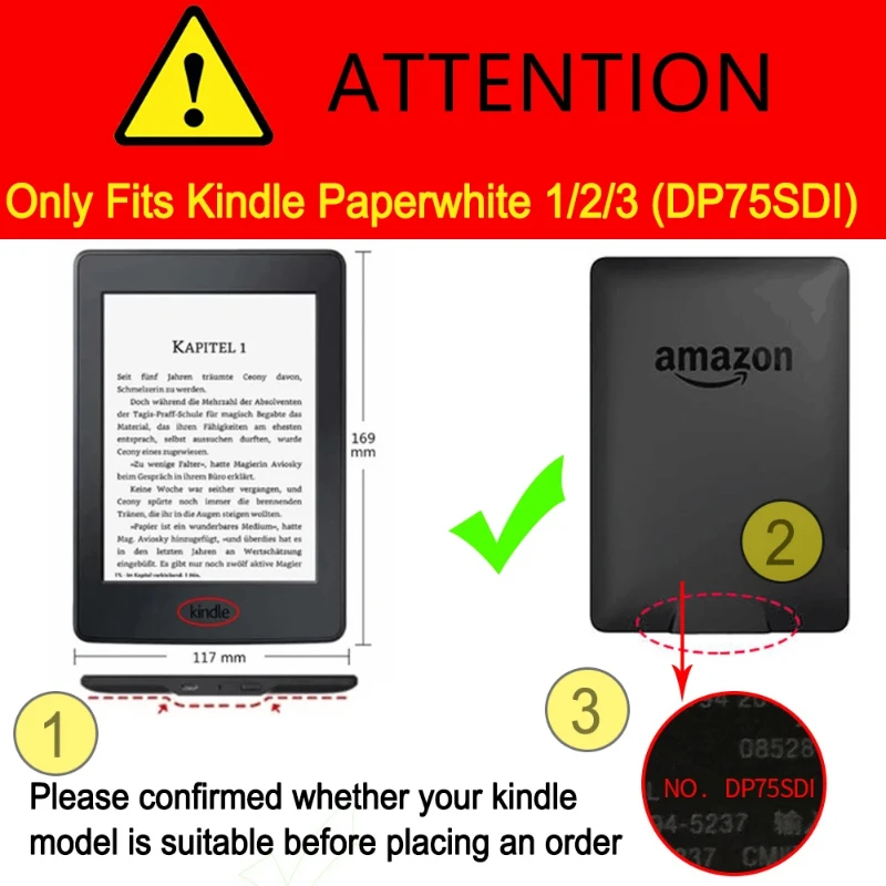 Smart Cover Case for Kindle Paperwhite - 6-Inch Auto Wake/Sleep
