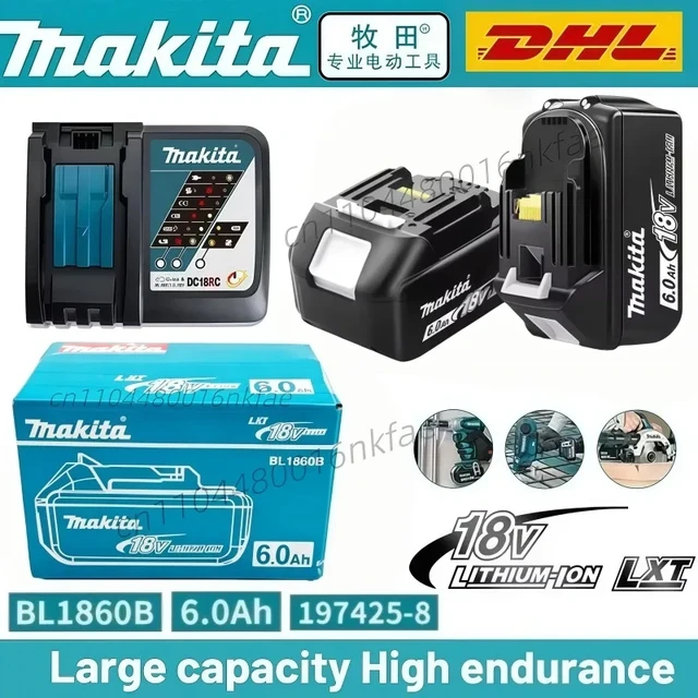 Batterie Makita 18V pour outils Makita, batterie rechargeable 18650, batterie pour outils Makita 18V remplaçable BL1860B + chargeur️ 1
