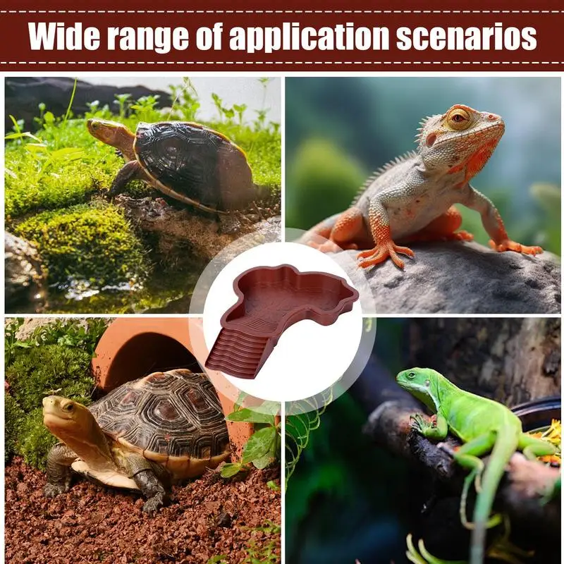 Reptile Bathing Tub Turtle Soaking Tub With Ladder Turtle Pool Landscape Fish Tank Decoration For Gecko Bearded Dragon