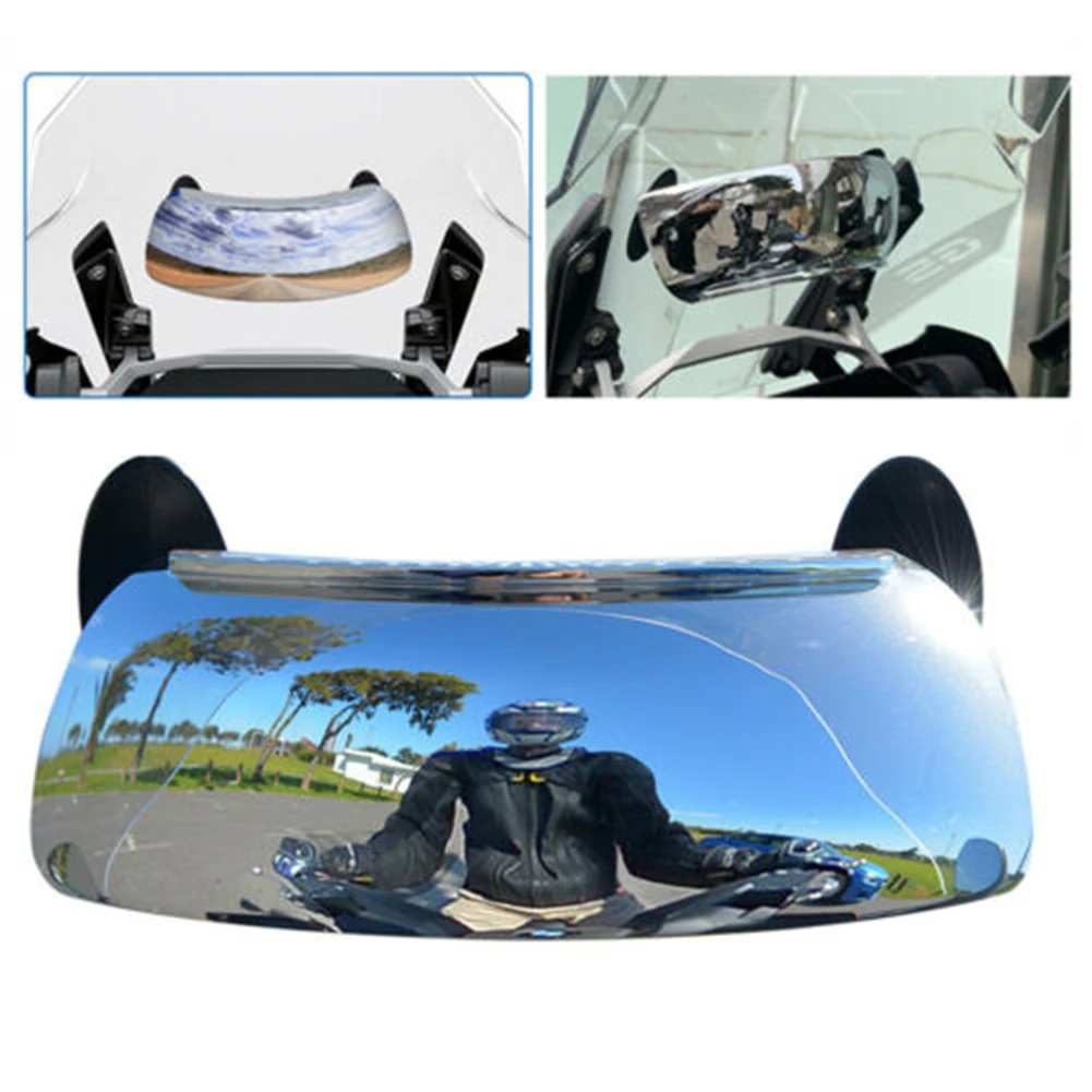 

2x Clear Rearview Mirror 180° Degree Blind Spot Mirror Motorcycle Windshield Wide Angle HD Convex Mirror ABS+Chrome Side Mirror