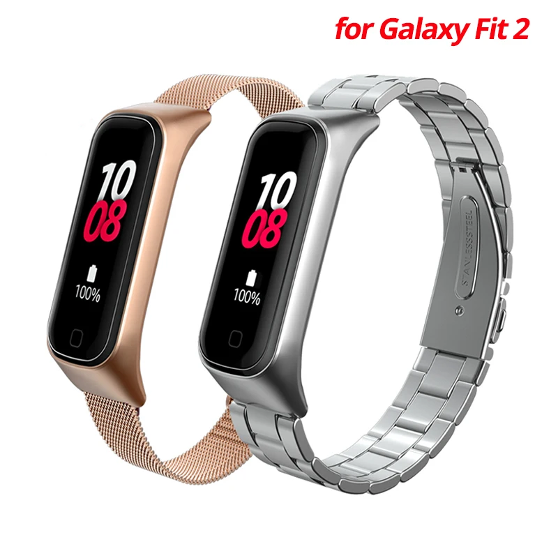 

Браслет для Samsung Galaxy Fit 2, металлический ремешок из нержавеющей стали для Samsung Galaxy Fit2 R220, ремешок для смарт-браслета, аксессуары