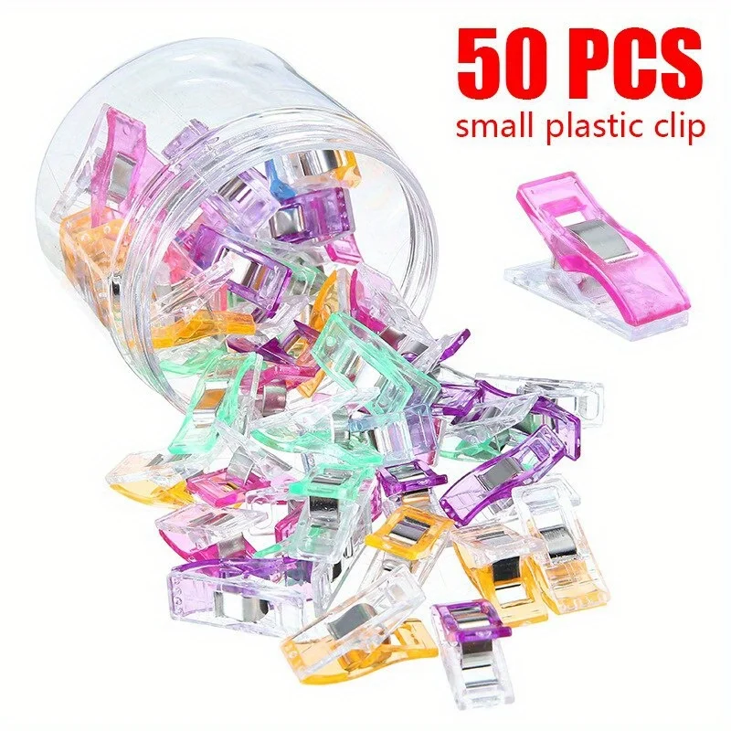 Sewing Clips 50Pcs Multipurpose Colorful Binding Plastic Craft Quilting for sewing clips,garment clips,plastic clips