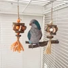1 pc Wood Bird Chewing Toys Parrot Shredder Bite Hanging Toy Swing Toys for Pet Bird Cockatiel Budgies Lovebird Cage Supplies 3