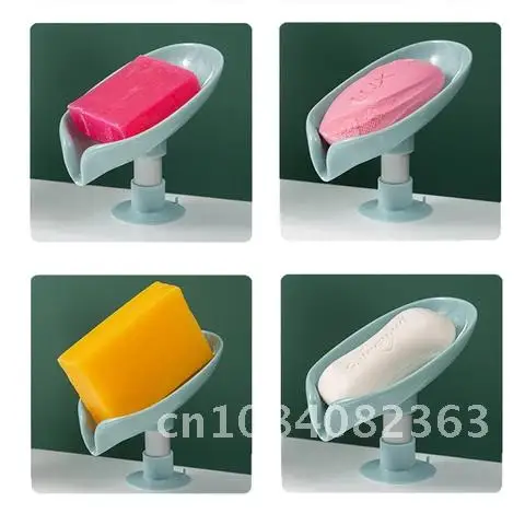 

Soap Holder Box Leaf Shape Drain Soap Box Bathroom Shower Soap Holder sponge Storage Plate Tray Bathroom Gadge Bathroom Supplies