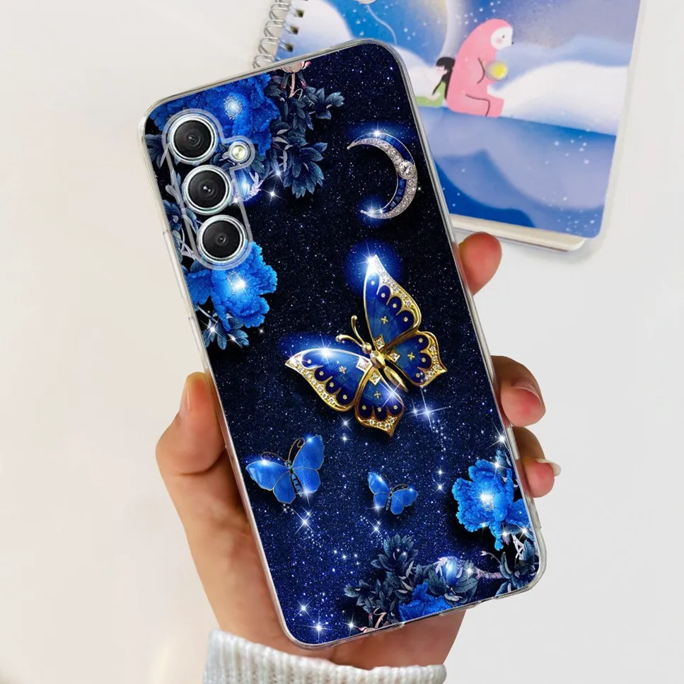 Cute Cat & Flower Design Soft TPU Silicone Clear Phone Case - Luxury Bumper Cover