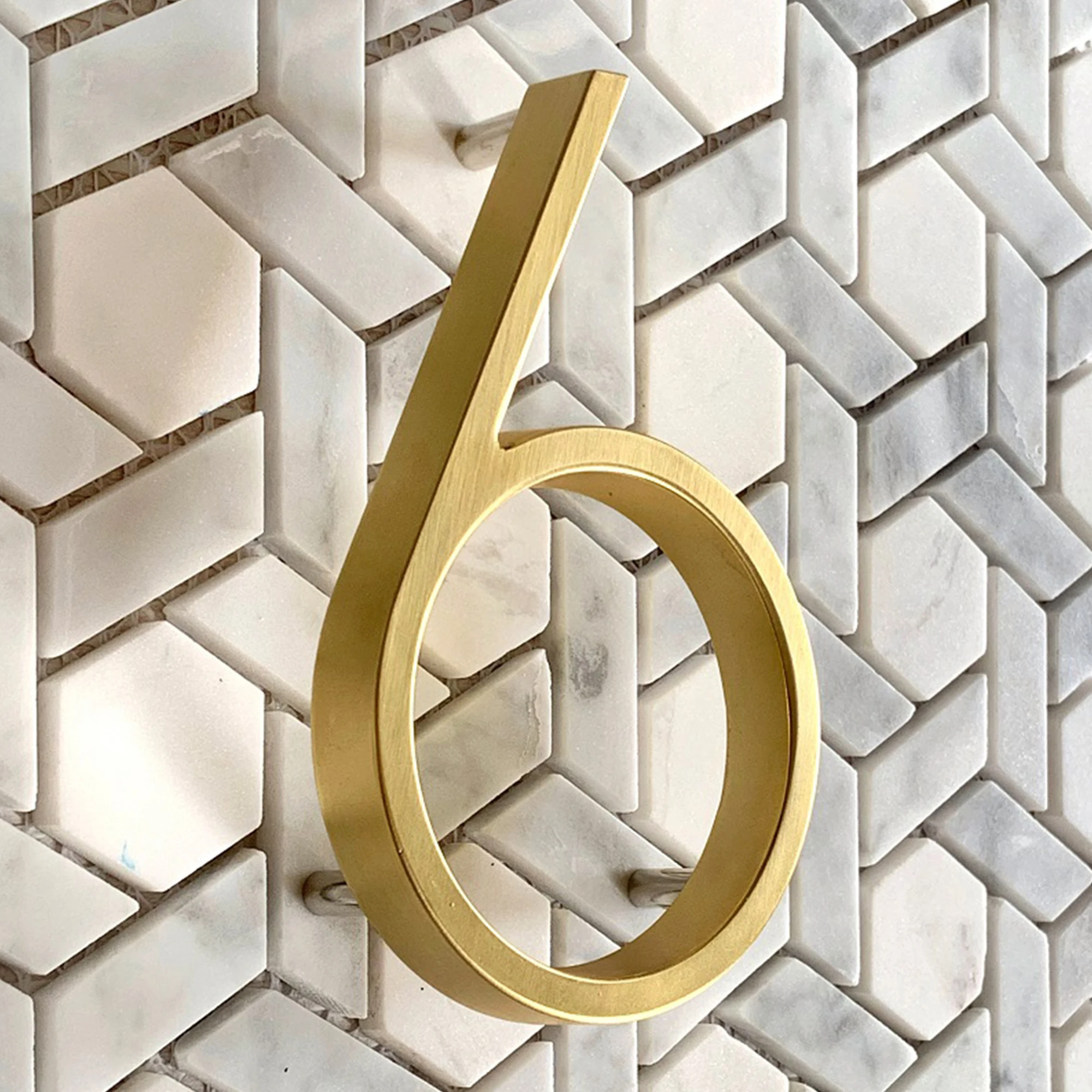 House number signs Door signs House numbers Number plate 125mm Floating House Number Outdoor 5 inch Golden Zinc Alloy Letter Apartment Door Numbers Mailbox Address Sign #0-9 With Screws