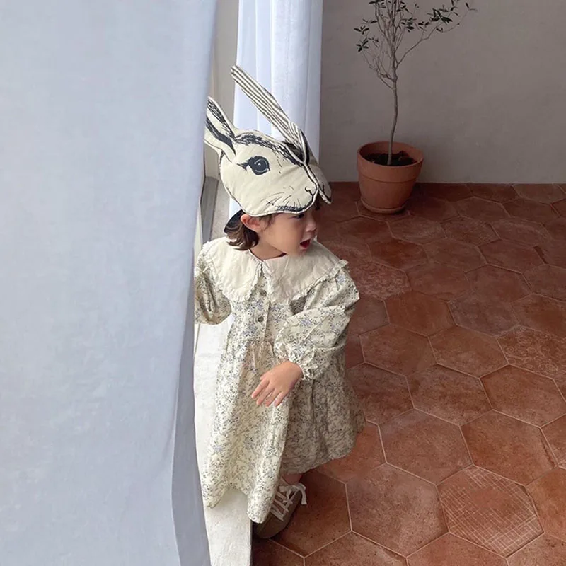 Autumn Floral Girls Dress Kids Clothing