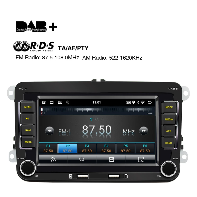 2 Din VW Android Carplay autoradio Bluetooth android-auto DAB Plus FM RDS  GPS Wifi unità principale per Golf 4 5 6 Leon 1P Octavia Mk2 - AliExpress