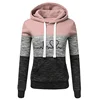 Autumn Winter Warm Women's Fleece Long Sleeve Hoodie Fashion Slim Fit Sweatshirt Ladies Casual Color Matching Outdoors Pullover 2