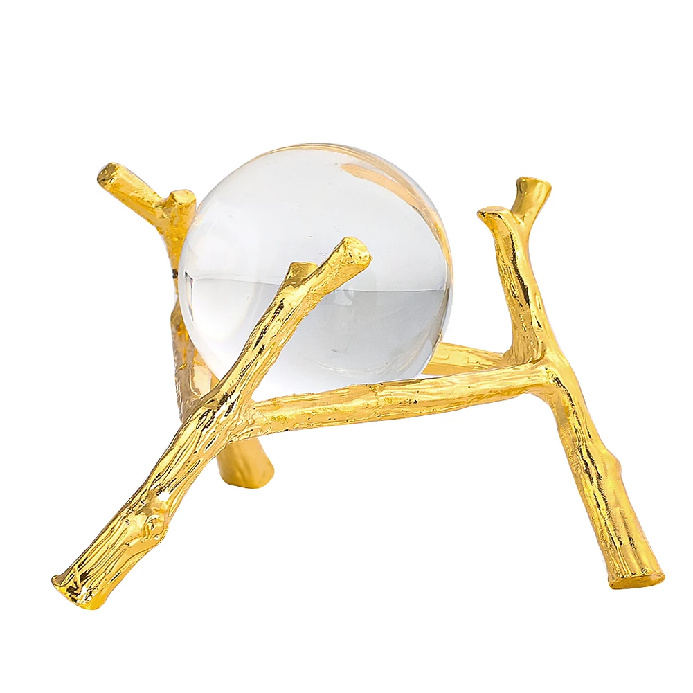 

Подсвечник с золотыми геометрическими нестандартными треугольниками, металлический орнамент, образец минералов, хрустальный шар, подсвечник, настольное украшение