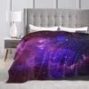 Purple Galaxy Flannel Blanket Vintage Print Warm Throw Blanket for Couch Bed Airplane Travel Graphic Bedspread Sofa Bed Cover 1