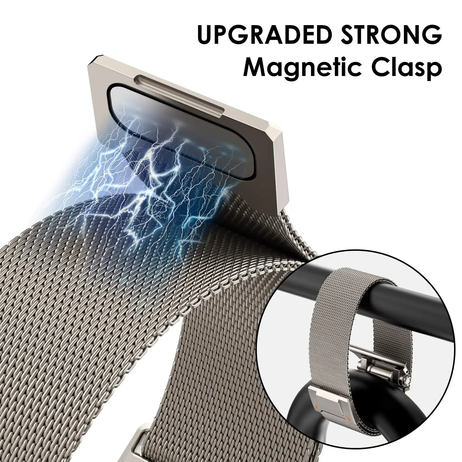 Stainless Steel Magnetic Milanese Loop Watch Band Strap