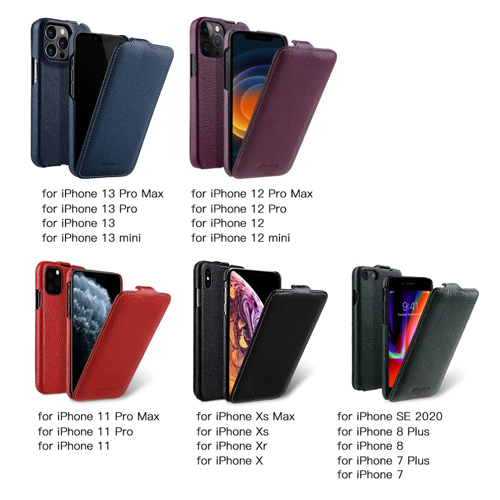 Melkco Genuine Leather Case For iPhone 15 Pro Max 14 13 12 mini