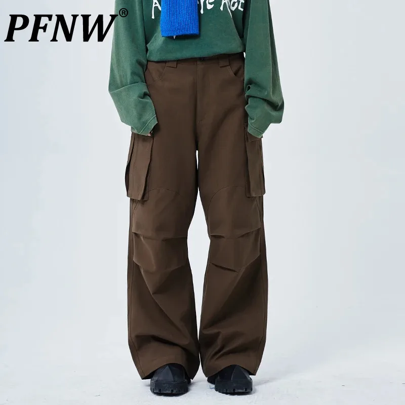 

PFNW Spring Summer New Men's Safari Style Darkwear Camping Pants Fashion Solid Color Baggy Sweatpants Tide Cool Trousers 12A9254