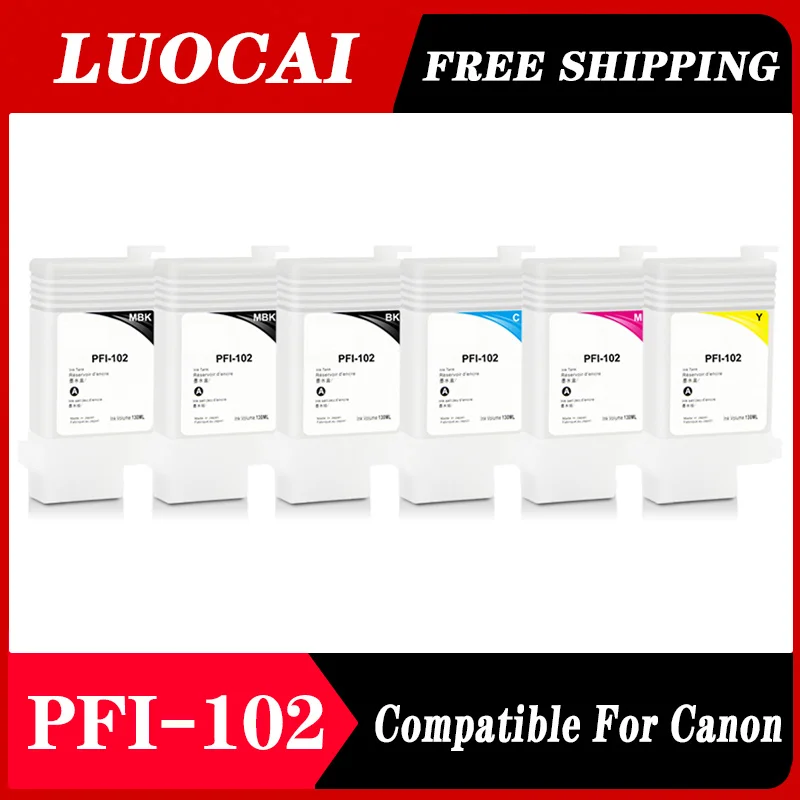 

PFI-102 PFI102 Refillable Ink Cartridge With Permanent Chips For Canon iPF500 iPF510 iPF600 iPF605 iPF610 iPF700 iPF710 iPF720