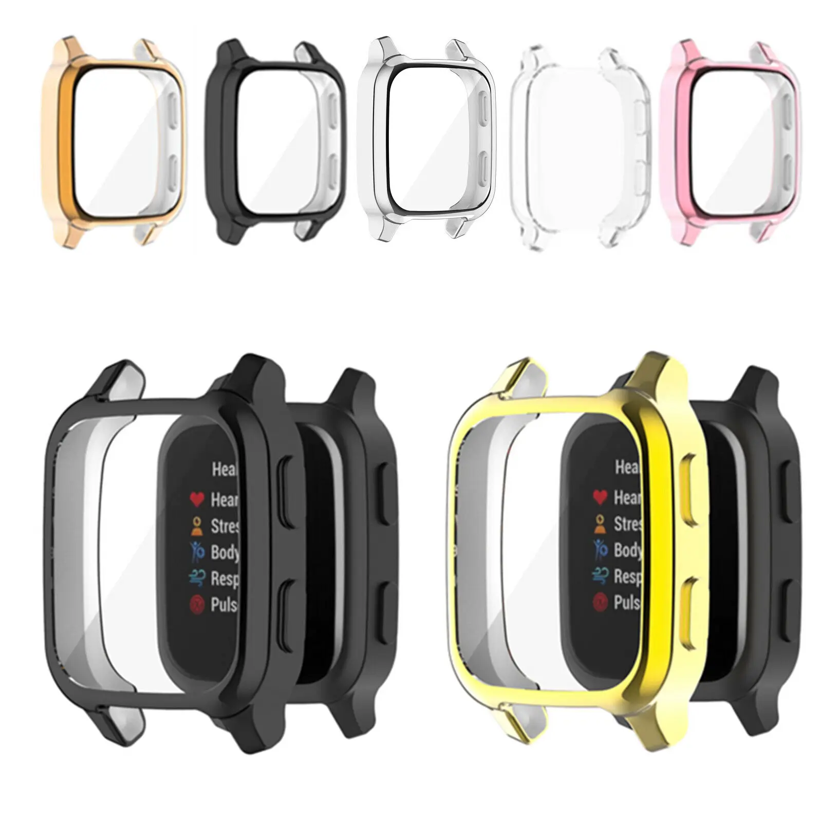Garmin Venu SQ 2 SQ2 스마트 시계 소프트 커버 용 TPU 보호 케이스 Garmin Venu Sq Skin 용 전체 화면 보호기 쉘
