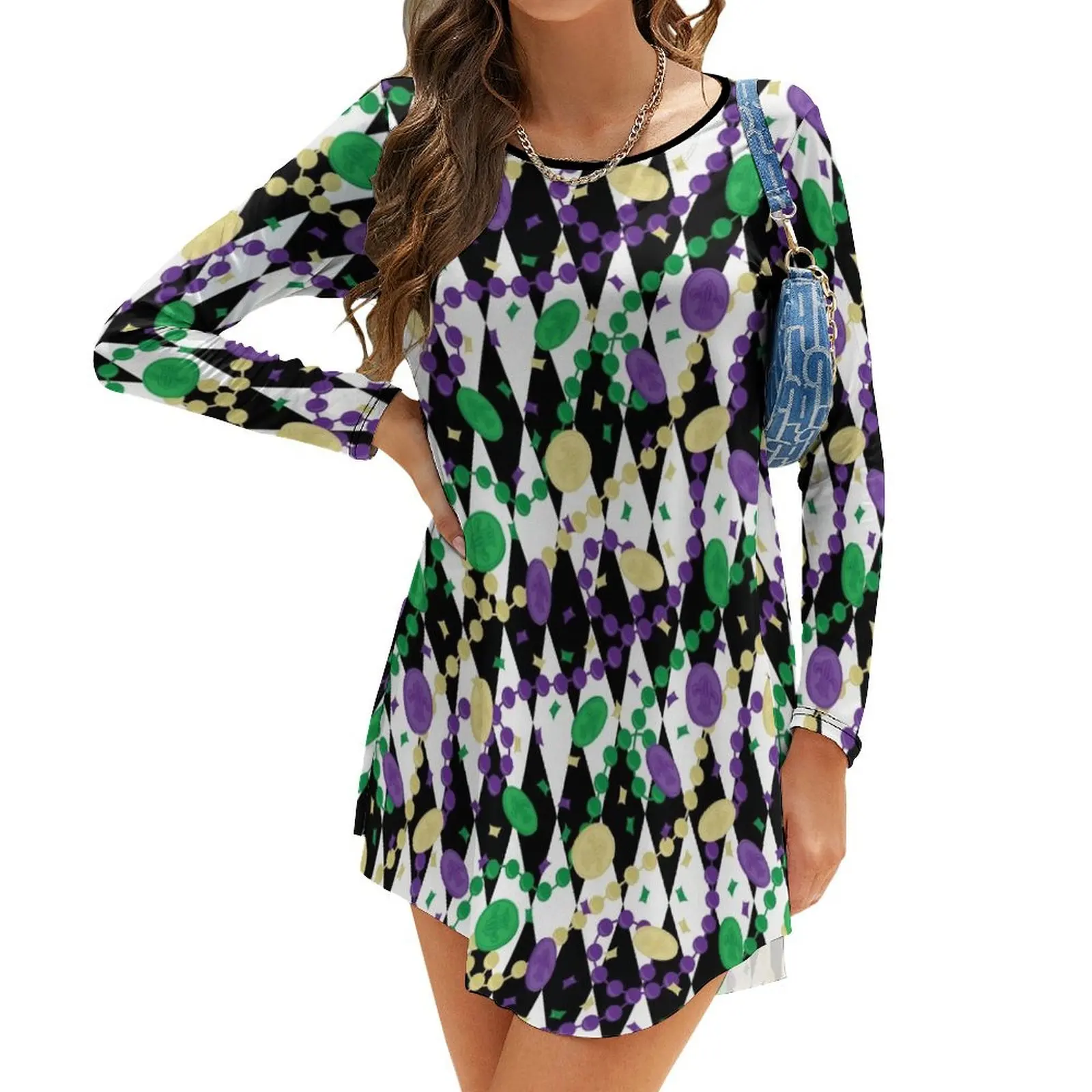 

Mardi Gras Throws Long-Sleeve Dress prom dress 2024 cocktail dresses fairy dress